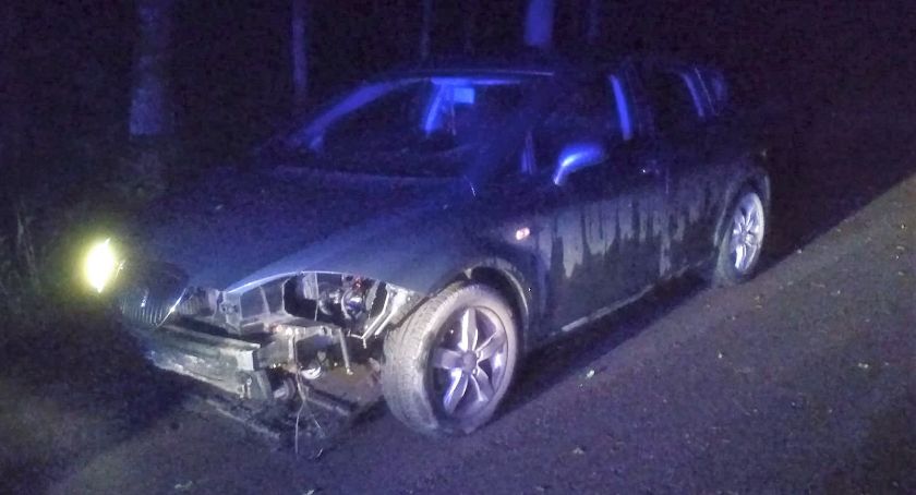 Uderzył w leżący na drodze konar