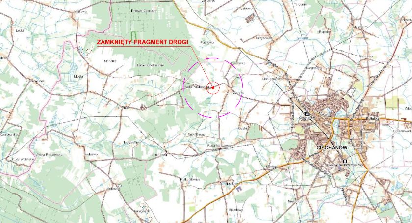 Uwaga kierowcy! Droga pod Ciechanowem zostanie zamknięta
