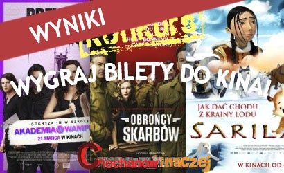 Wyniki konkursu: Wygraj bilety do kina!