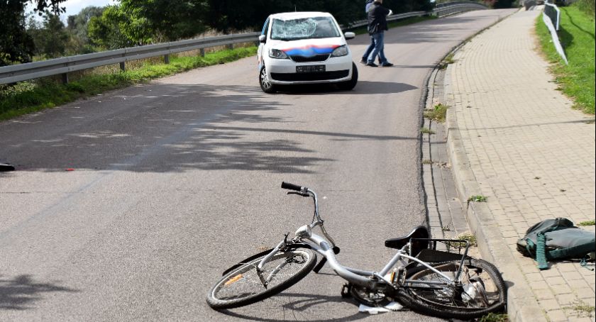 Oślepiło go słońce? Potrącił rowerzystę