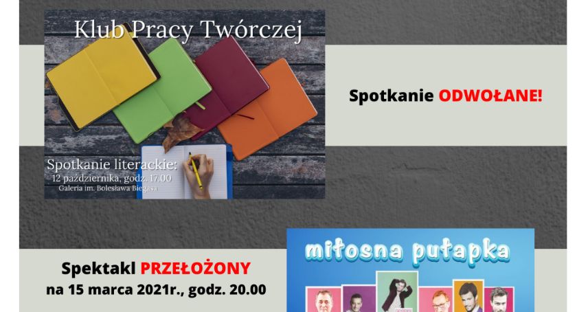 Odwołane i przełożone imprezy w PCKiSz