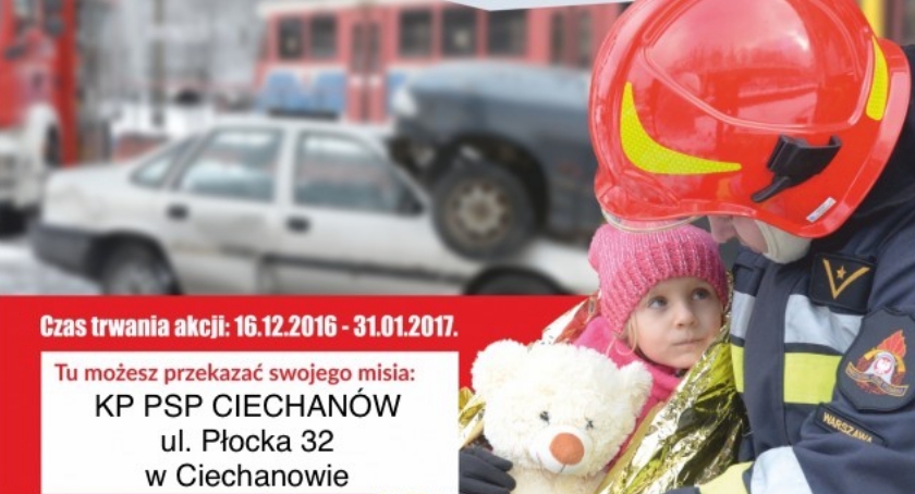 Strażacy z Ciechanowa zbierają pluszowe misie. Będą je przekazywać poszkodowanym dzieciom