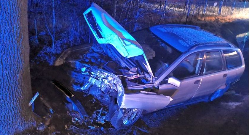 Volvo uderzyło w drzewo