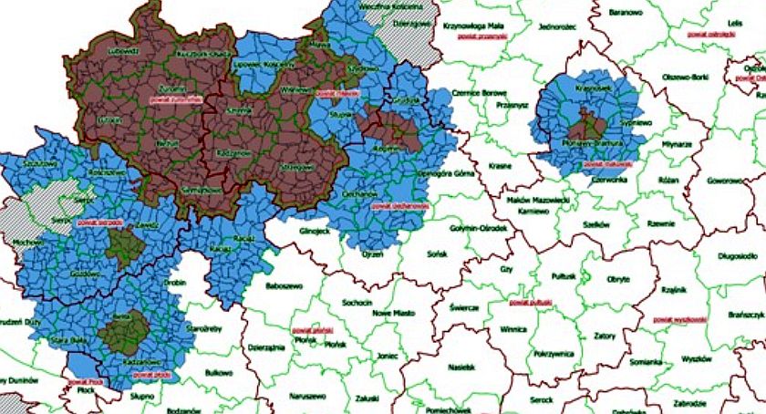 Nowe obszary zapowietrzone i zagrożone w powiecie ciechanowskim