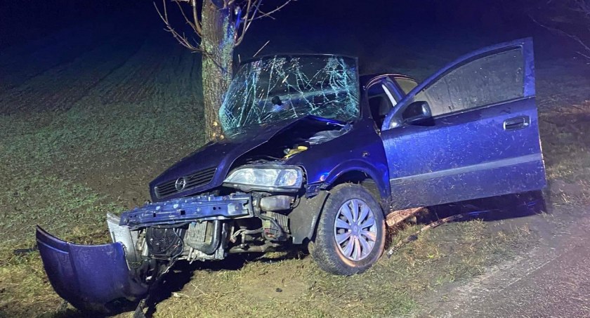 Opel uderzył w drzewo [zdjęcia]