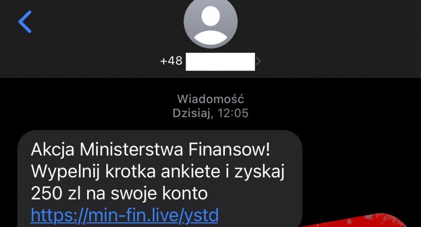 Skarbówka ostrzega - uważajcie na fałszywe SMS-y