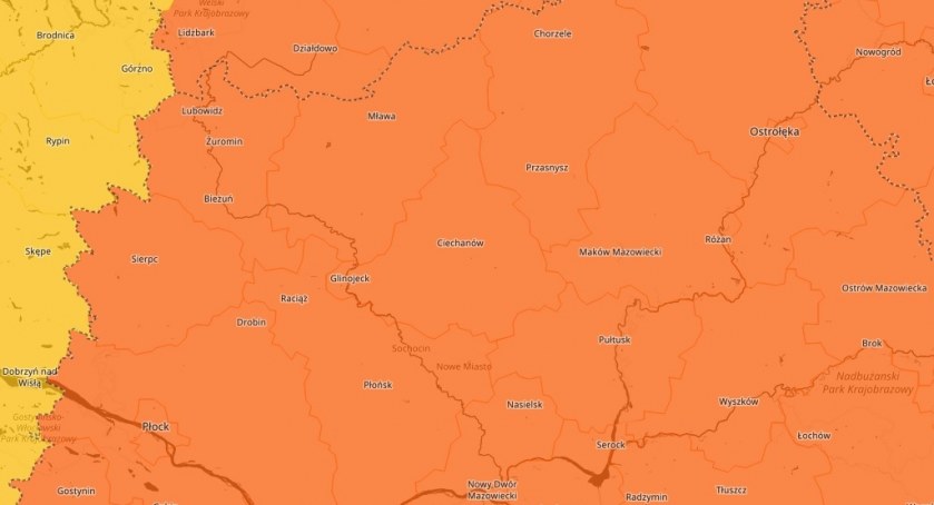 Dwa alerty pogodowe w powiecie ciechanowskim