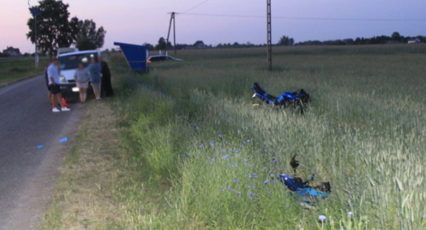 Młody motocyklista ranny w wypadku [zdjęcia]