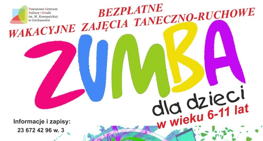 Wakacyjne zajęcia Zumba Kids w Ciechanowie