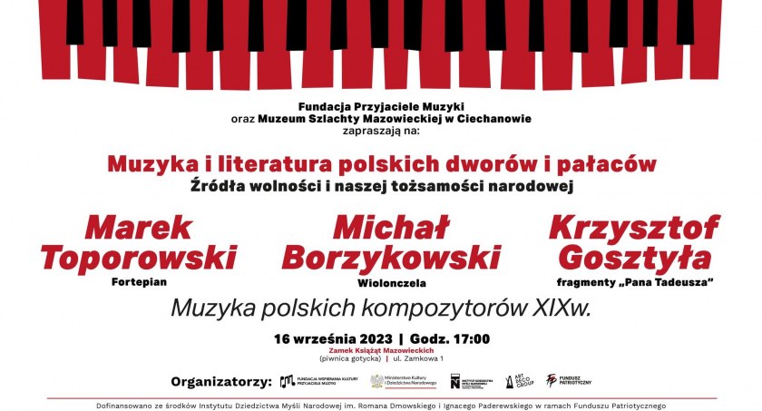 Muzyka i literatura polskich dworów i pałaców - koncert w ciechanowskim Zamku