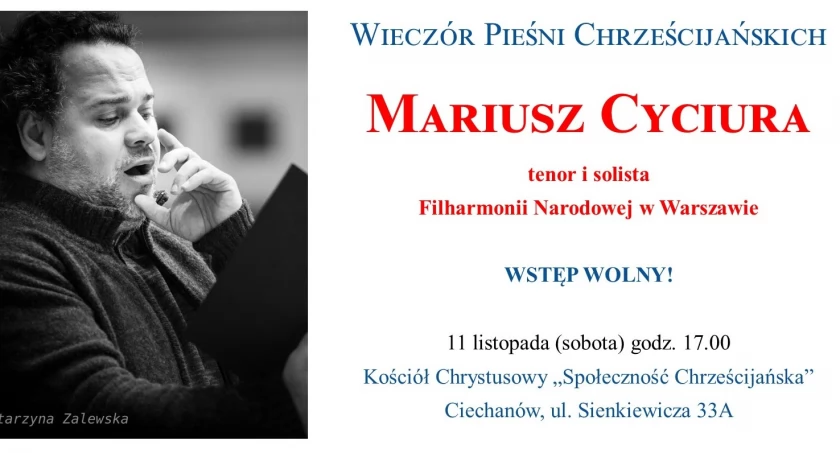 Wieczór pieśni chrześcijańskich w Ciechanowie 