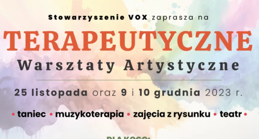 Terapeutyczne i artystyczne warsztaty w Ciechanowie. Trwają zapisy