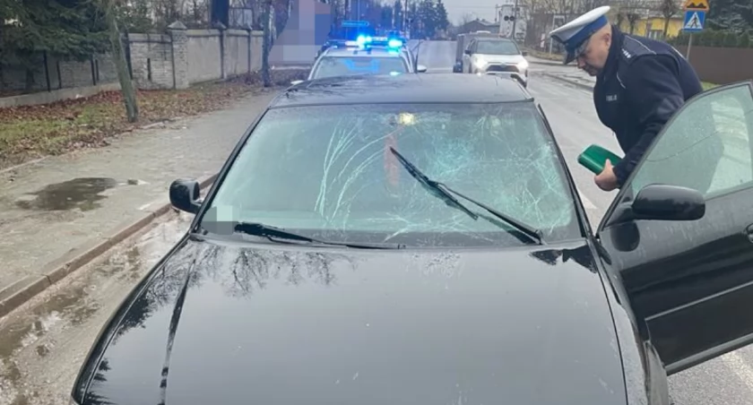 Wpadła na maskę auta i uderzyła w szybę. Wypadek na przejściu dla pieszych