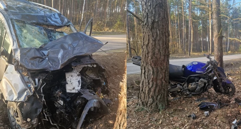 Tragedia na drodze. Nie żyje motocyklista [zdjęcia]