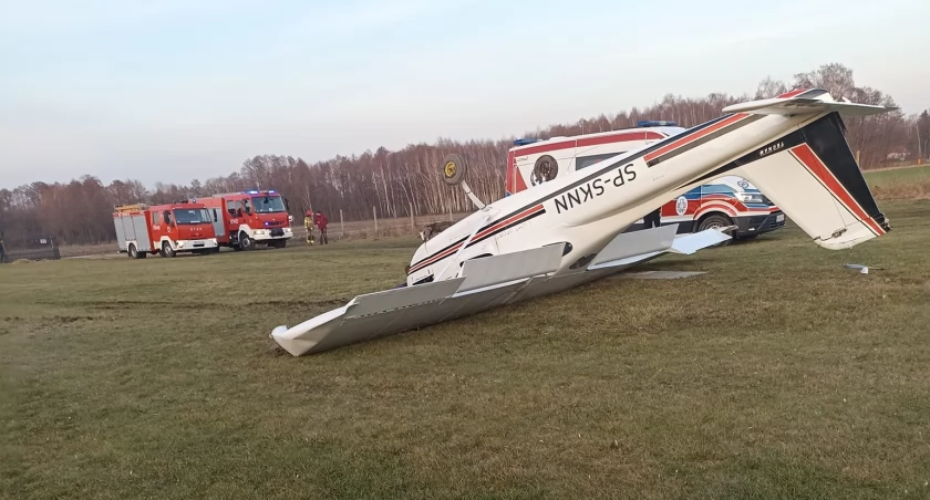 Wypadek awionetki podczas lądowania