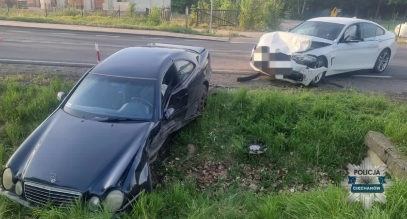 Groźne zdarzenie na drodze Ciechanów-Glinojeck [zdjęcia]