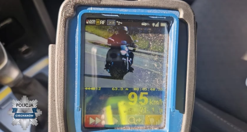 Motocyklista stracił prawo jazdy w Ciechanowie
