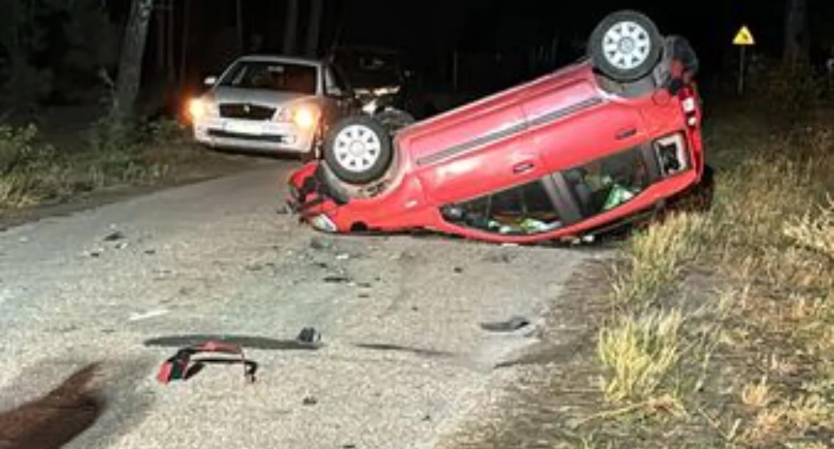 Groźny nocny wypadek. 62 latek trafił do szpitala