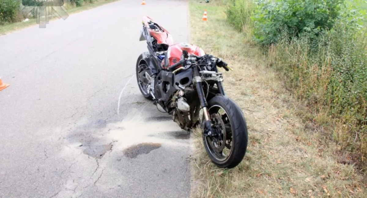 Motocyklista zderzył się z sarną [zdjęcia]