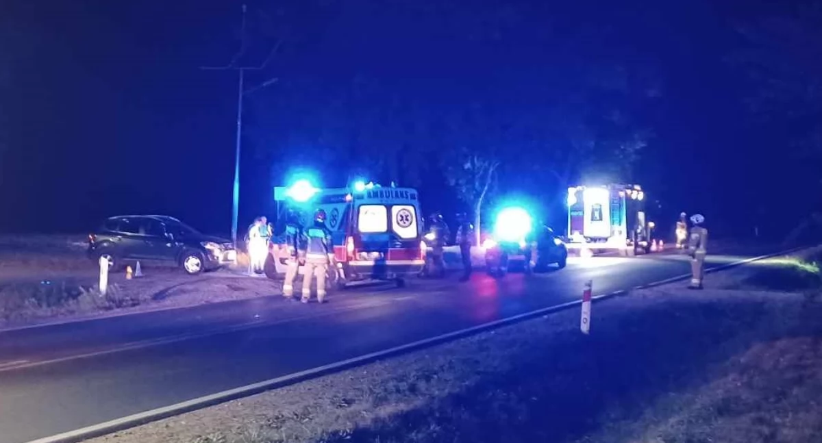 Wypadek koło Ciechanowa. Jedna osoba została ranna [zdjęcia]