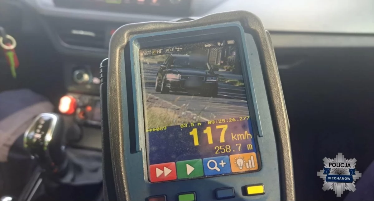 O blisko 70 km/h za szybko. Zatrzymała go ciechanowska grupa Speed