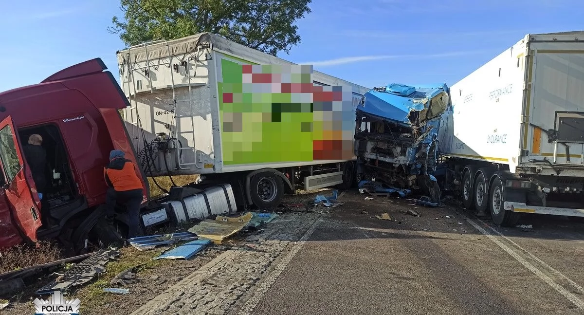 Wypadek z udziałem trzech ciężarówek. Co ustaliła policja? [zdjęcia]