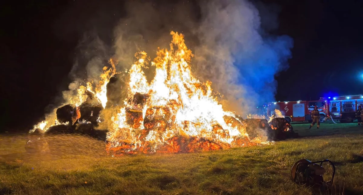 Nocny pożar w gminie Glinojeck [zdjęcia]