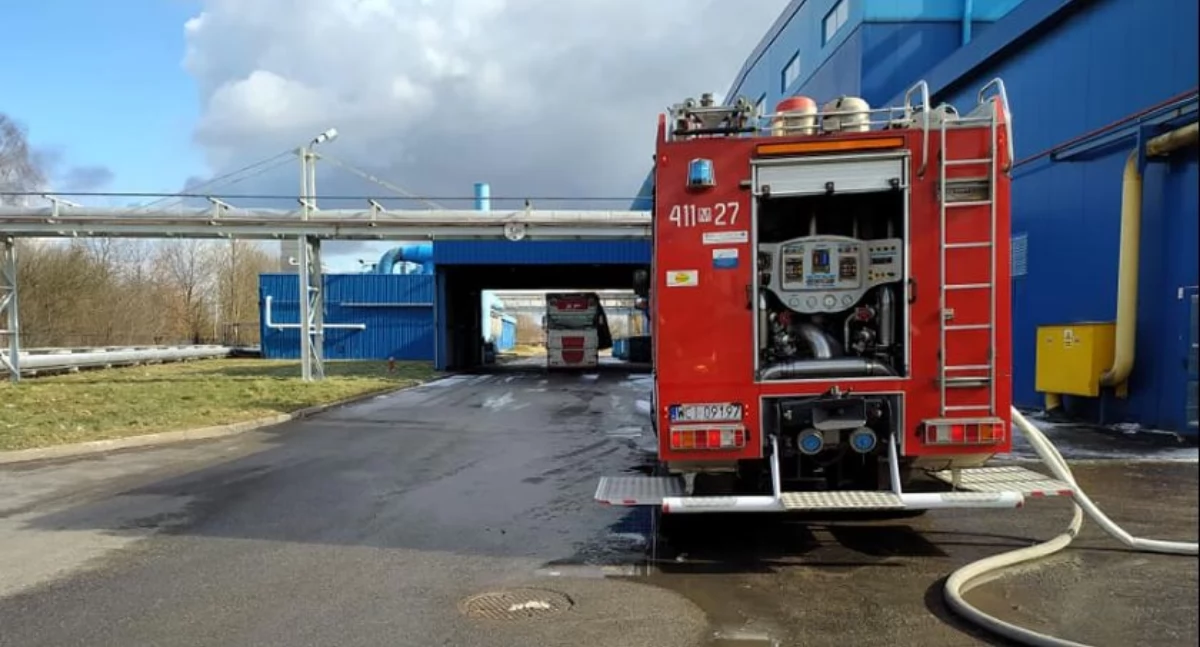 Pożar na terenie drukarni w Ciechanowie