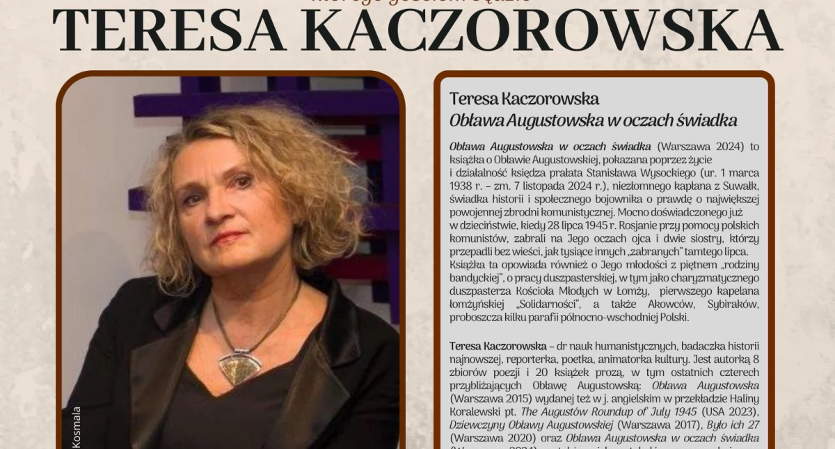 Obława Augustowska w oczach świadka - spotkanie z dr Teresą Kaczorowską w ciechanowskiej MBP