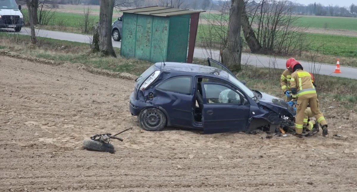 Z ostatniej chwili. Kobieta uderzyła autem w drzewo