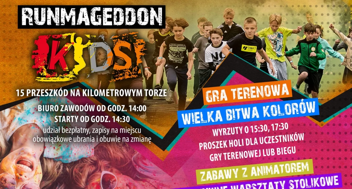 Runmageddon kids i bitwa kolorów. Przed nami aktywny Dzień Dziecka w Gołotczyźnie