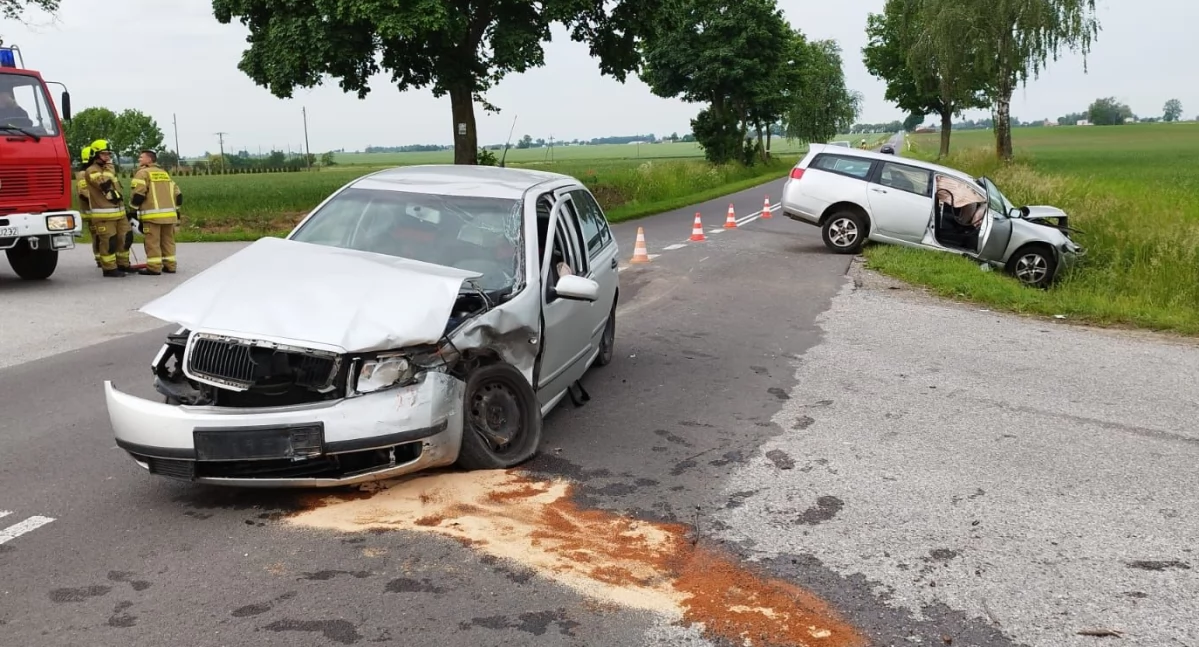 Wypadek pod Ciechanowem. Jedna osoba została ranna