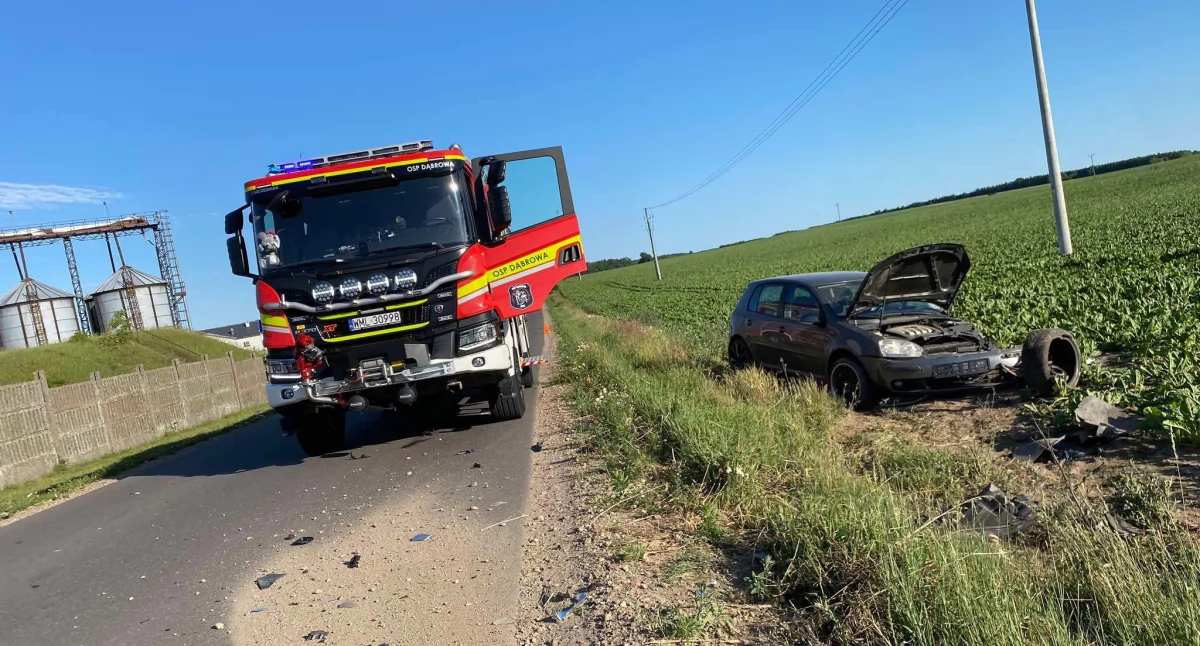 Zderzenie osobówek. Jedna osoba trafiła do szpitala