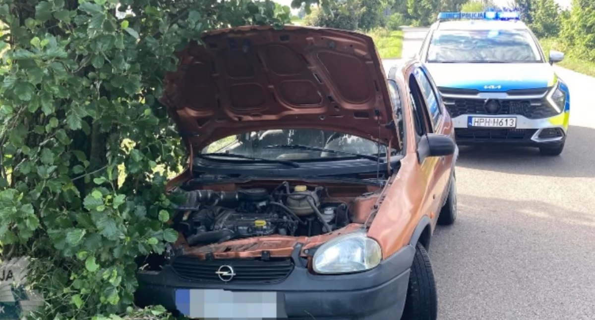 Rozbite auto, w środku mężczyzna. Świadek wezwał służby [zdjęcia]