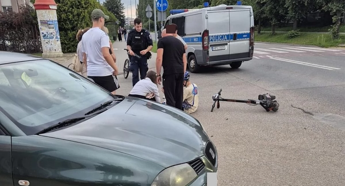Zderzenie osóbówki z hulajnogą elektryczną 