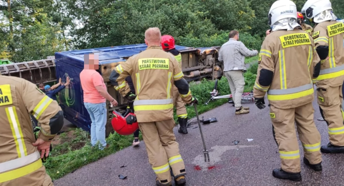 Tragiczny wypadek. Zginął rowerzysta [zdjęcia]