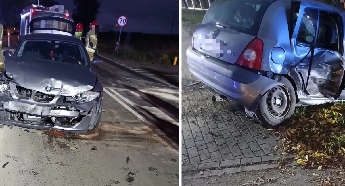 Renault i BMW rozbite. Groźne zdarzenie na drodze Ciechanów-Przasnysz [zdjęcia]