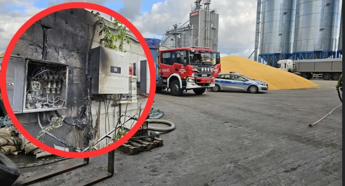 Pożar instalacji fotowoltaicznej pod Ciechanowem [zdjęcia]