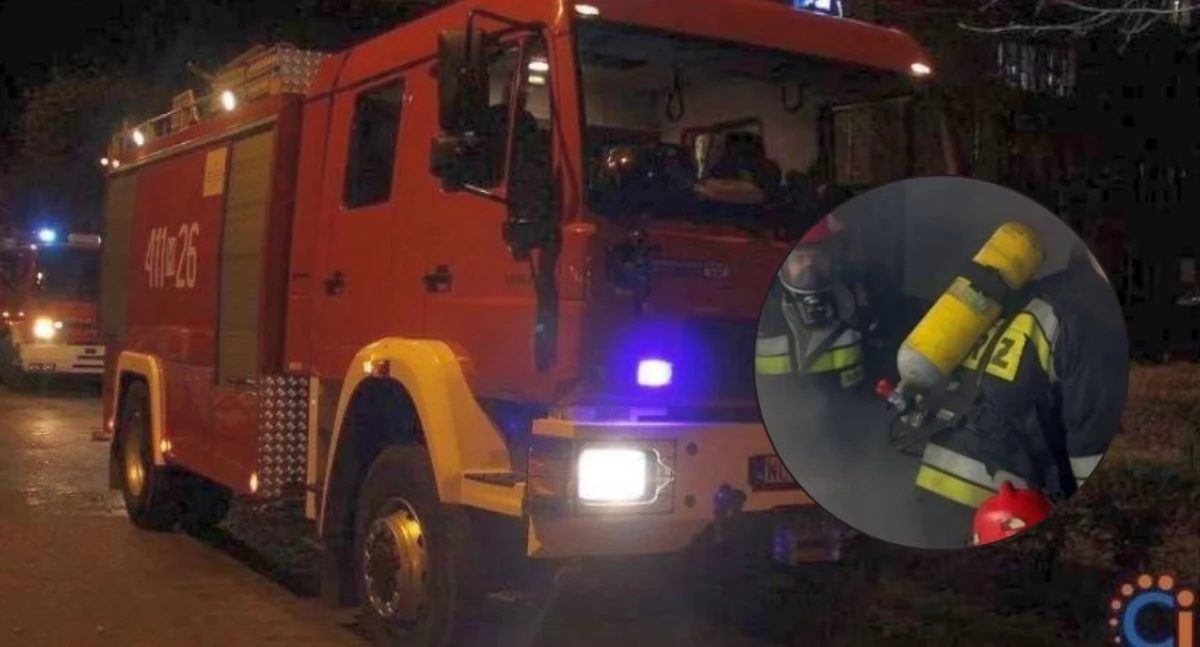 Pożar na terenie firmy w Ciechanowie