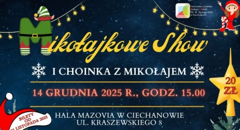 Mikołajkowe Show i choinka z Mikołajem w Ciechanowie