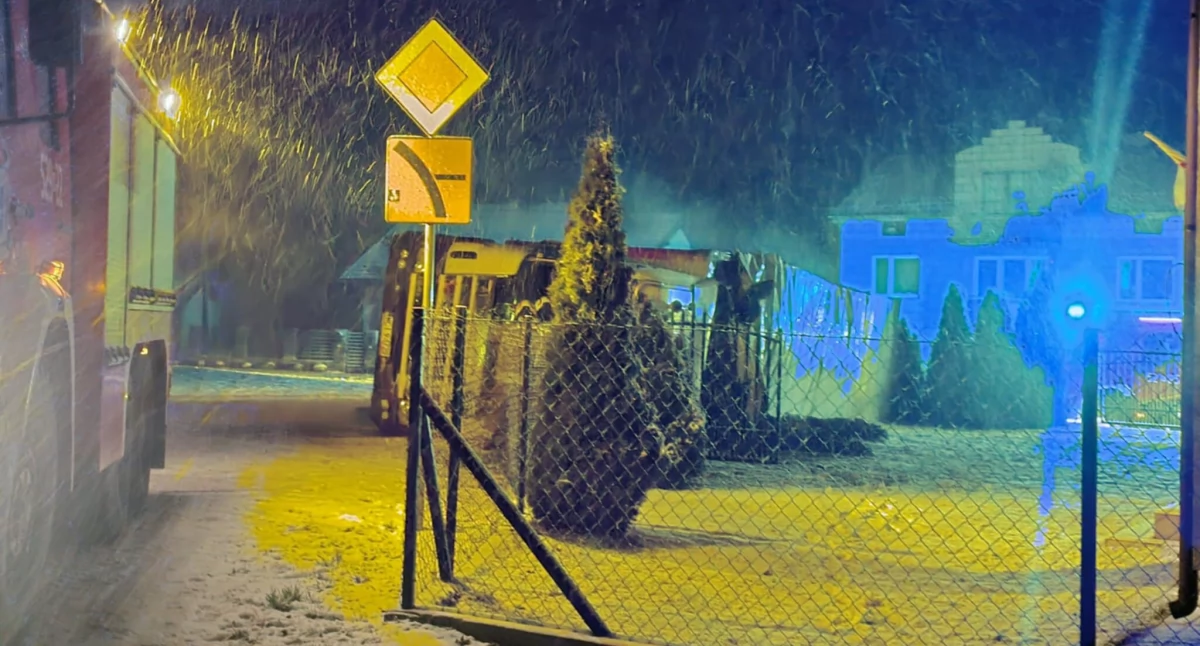 Wypadek ciężarówki przewożącej drób [zdjęcia]