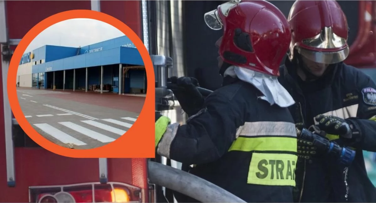 Alarm pożarowy i ewakuacja w Castoramie koło Ciechanowa