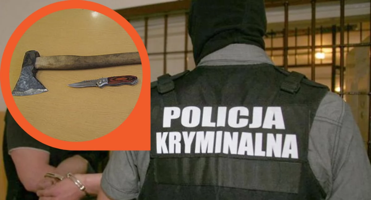 Gmina Ciechanów: Nożem usiłował zabić kolegę. Z siekierą ruszył na jego krewnych i policjantów
