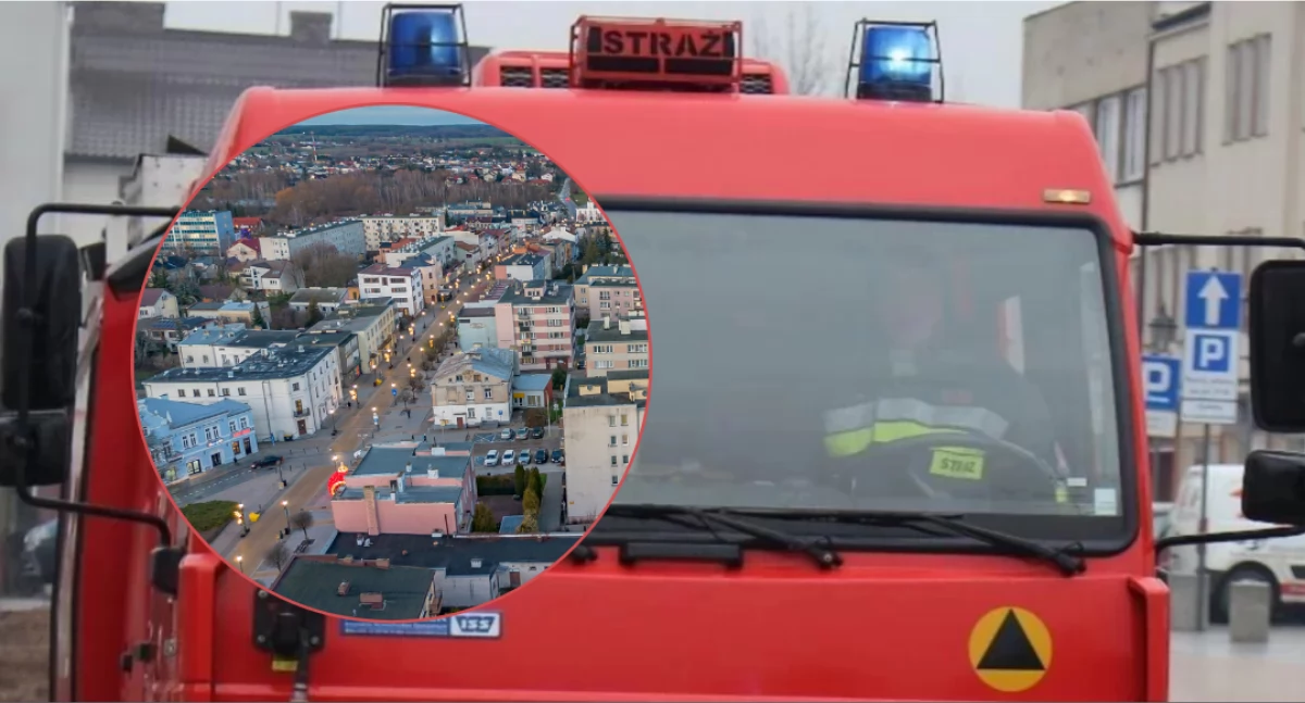 Pożar w budynku przy ul. Warszawskiej w Ciechanowie