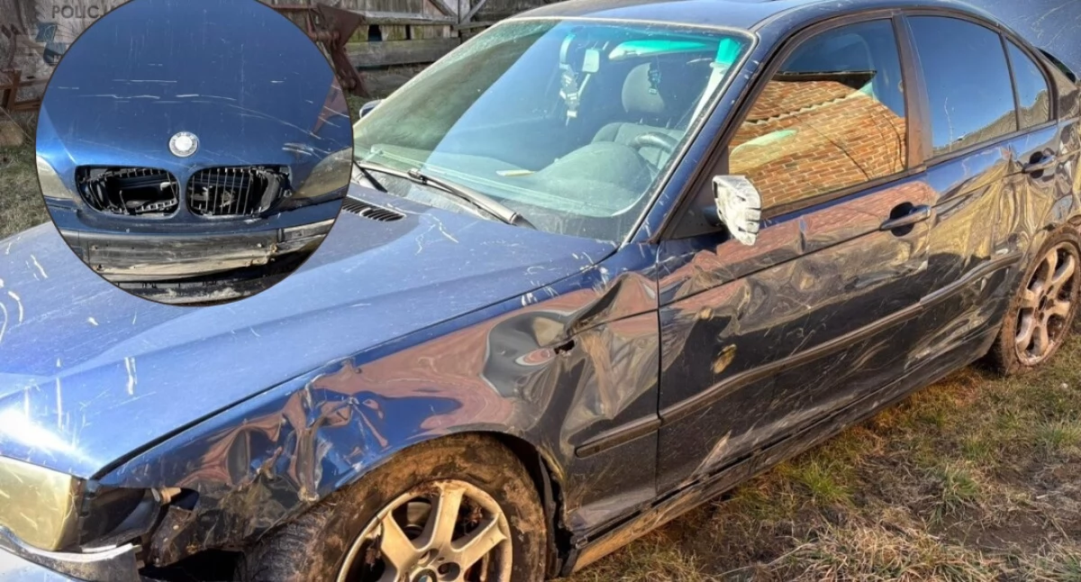 Rozbite BMW i automatyczne zgłoszenie o wypadku. Kierowca był pijany i złamał zakaz [zdjęcia]