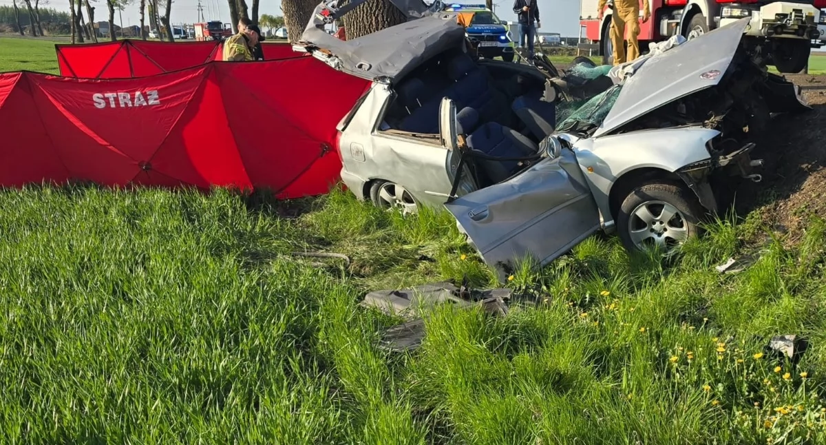 AKTUALIZACJA: Koszmarny wypadek na drodze. Zginęło dwóch nastolatków [zdjęcia]