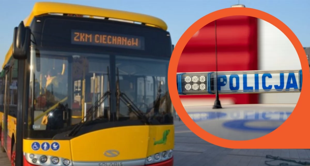 Wtargnęli na hulajnogach przed autobus, ucierpiała pasażerka. Wypadek w Ciechanowie