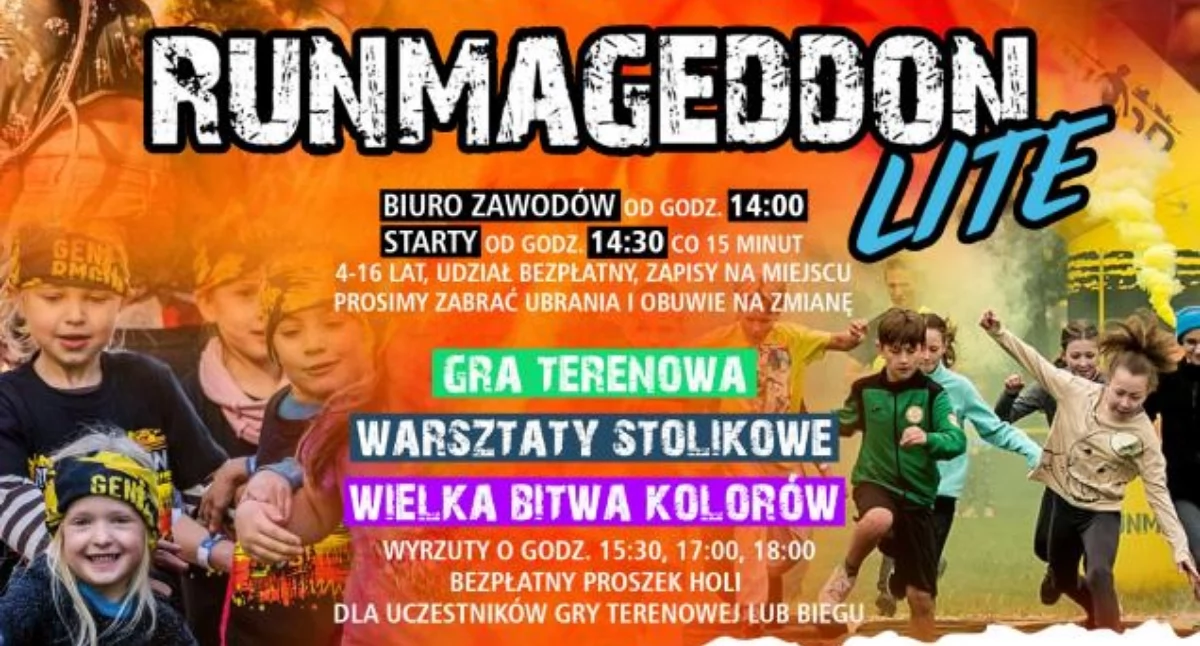 Aktywny Dzień Dziecka w Gołotczyźnie. Runmageddon Lite, warsztaty i Bitwa Kolorów