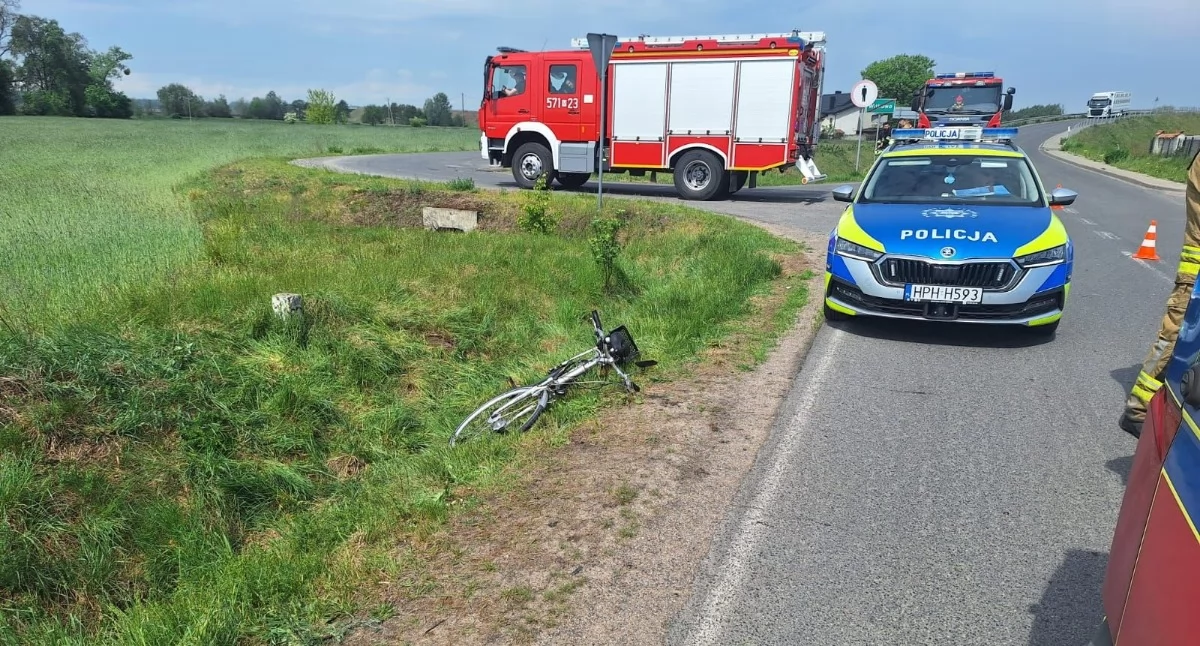 Wypadek przy wiadukcie. Samochód potrącił rowerzystę