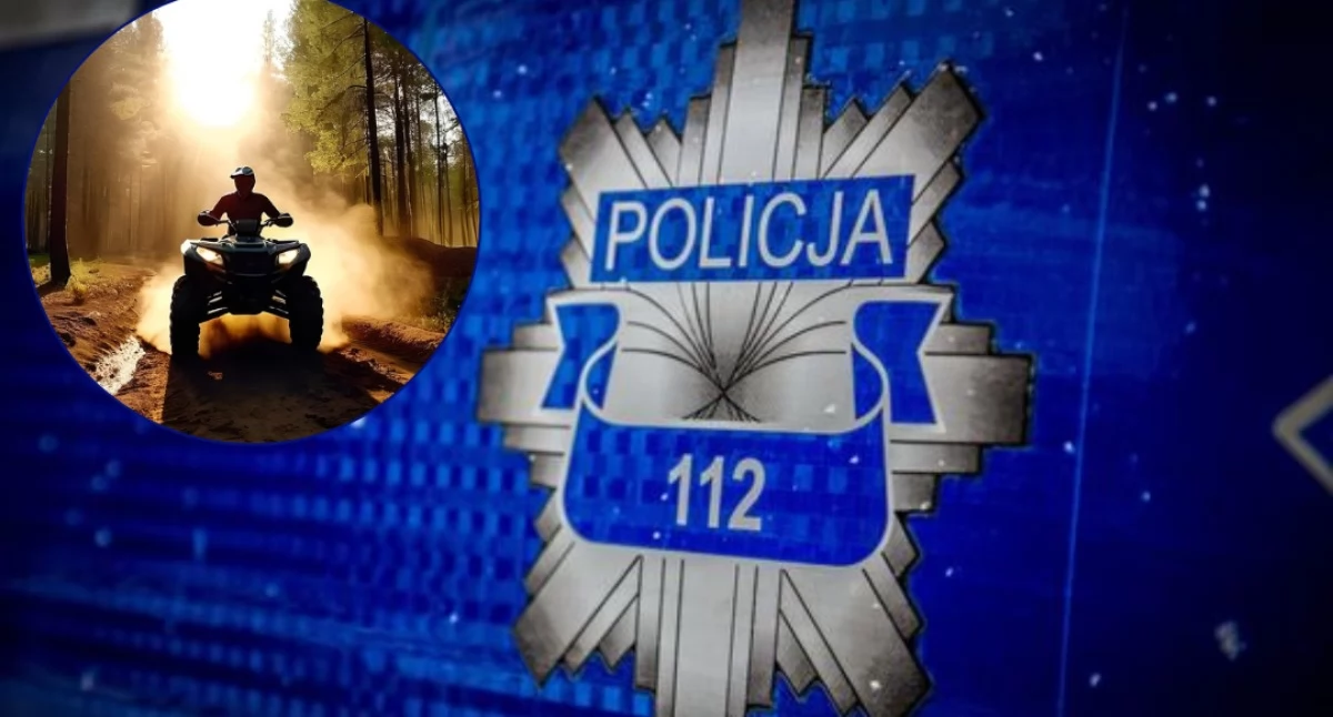 Rozpędzonym quadem chciał potrącić policjanta. Uciekł i schował się za kominem